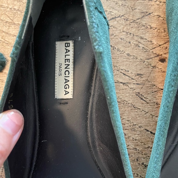Balenciaga flats Green suede 36.5 - Picture 7 of 8